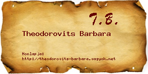 Theodorovits Barbara névjegykártya